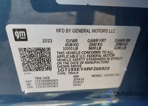 2024 GMC Sierra K2500 Denali Ultimate z USA, uszkodzony, nr VIN 1GT19XEYXRF266928